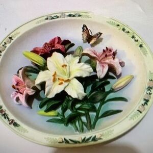 1996 LENA LIU'S Beautiful Gardens Bradford Exchange lily  Garden 7" Plate Vtg